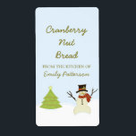 Etiqueta Snowman e Tree Christmas Baking Labings<br><div class="desc">Bonitinho e caprichoso, Snowman e Tree Christmas Baking Labels apresentam uma cena de inverno divertida com uma árvore de Natal decorada e um boneco de neve alegre. Estes rótulos divertidos são excelente para rotular todos os guloseimas de férias que você pretende dar este ano! Fácil de personalizar, basta adicionar o...</div>