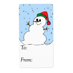 Etiqueta Snowman Gift Tag