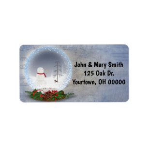 Etiqueta Snowman no Globo de Neve