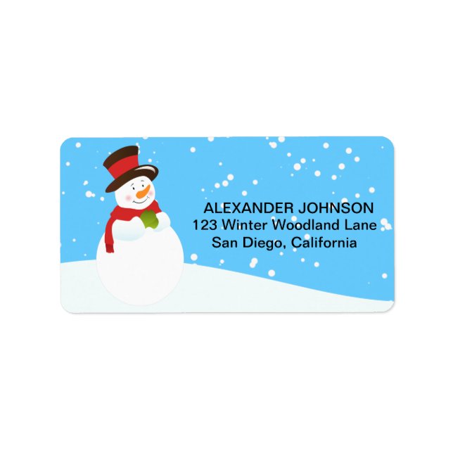 Etiqueta Snowman Winter Wonderland Address Labs (Frente)