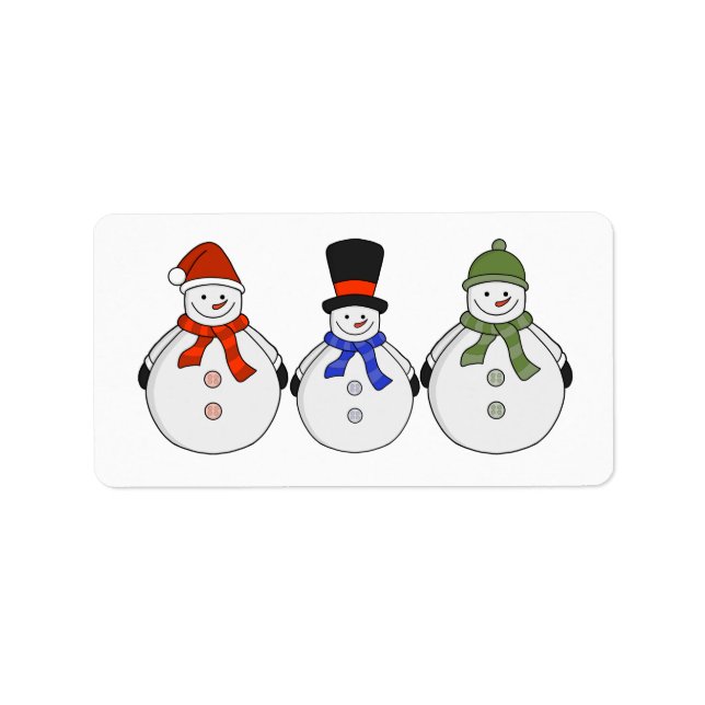 Etiqueta Snowmen Winter veio (Frente)