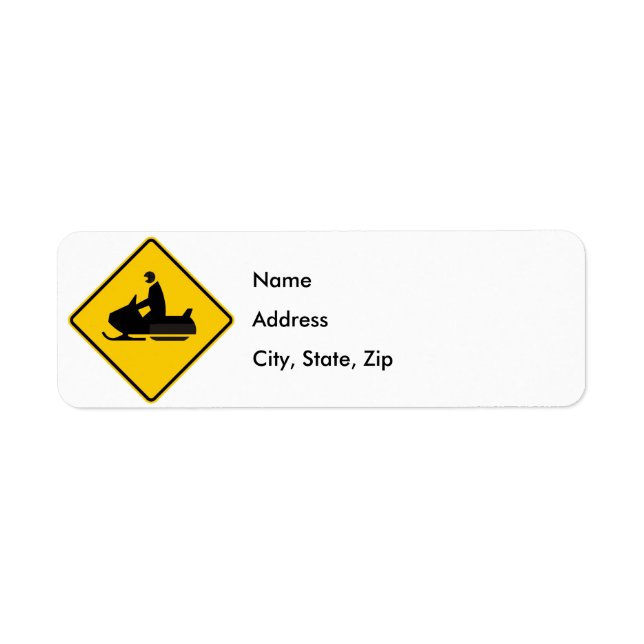 Etiqueta Snowmobile Traffic Highway Sign (Frente)