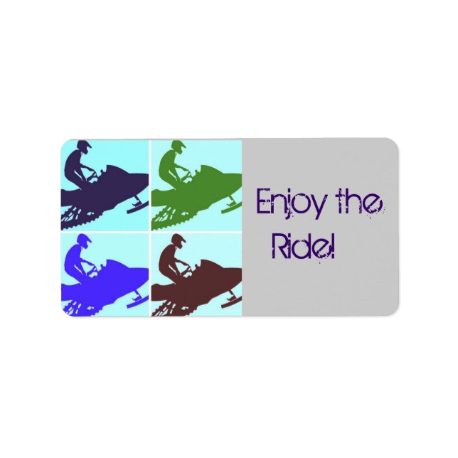Etiqueta Snowmobiler/ Desfrute da pista (Frente)