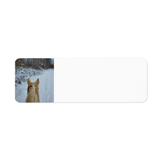 Etiqueta Snowy Horse Ride (Frente)