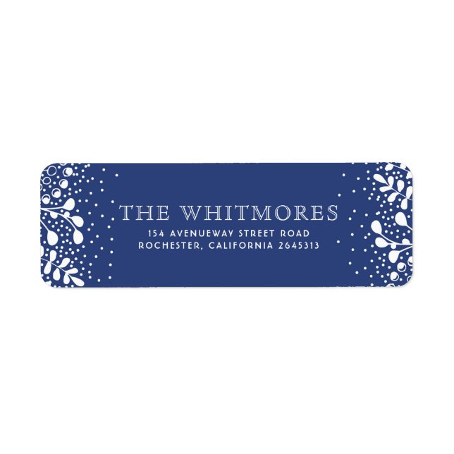 Etiqueta Snowy Wonderland Blue Christmas (Frente)