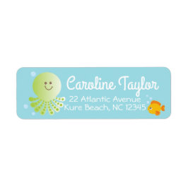 Etiqueta Sob o Rótulo de Endereço do Chá de fraldas Marítim