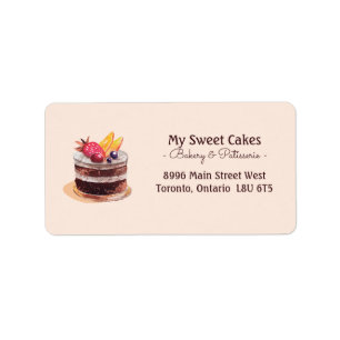 Etiqueta Sobremesa Elegante de bolo de água de cupcake