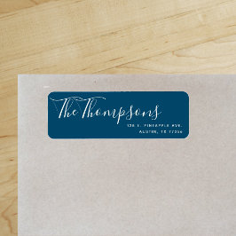 Etiqueta Sobrenome da Família Personalizada Oceano Azul End