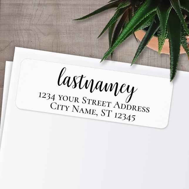 Etiqueta Sobrenome - Endereço de Retorno Personalizado do S (Personalized Return Address Labels - Fun, modern fonts)