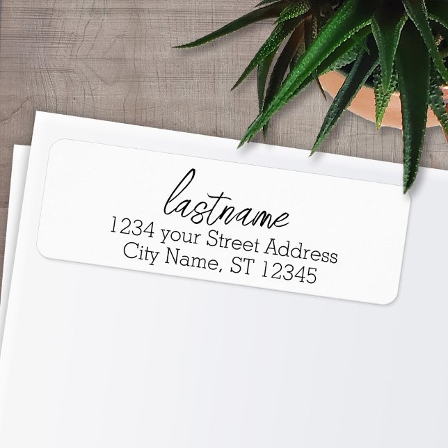 Etiqueta Sobrenome - Fonte do Script Isabella - Endereço de (Personalized Return Address Labels - Fun, modern fonts)