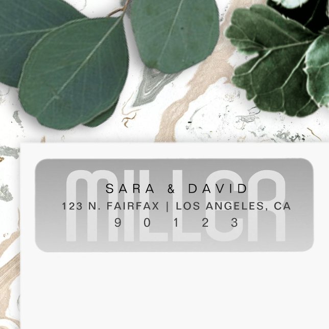 Etiqueta Sobrenome moderno com sombra de Cinza (Criador carregado)