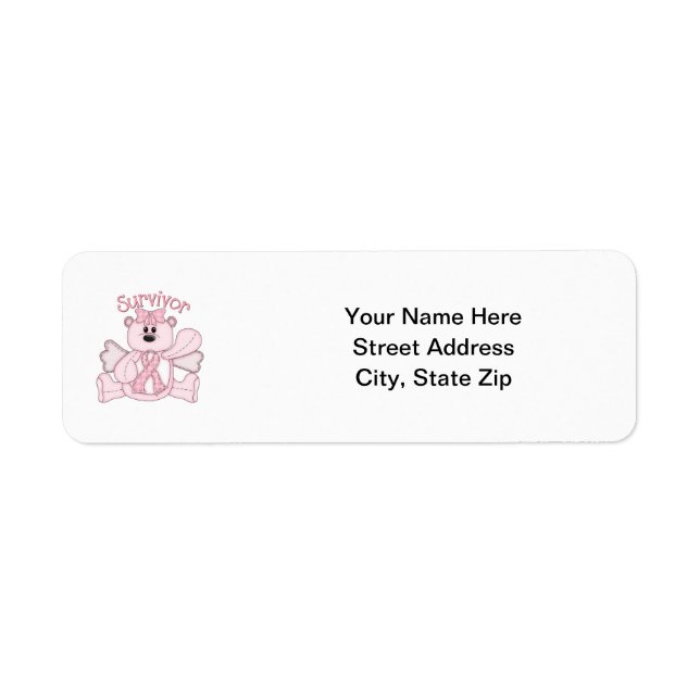 Etiqueta Sobrevivência (urso rosa) (Frente)