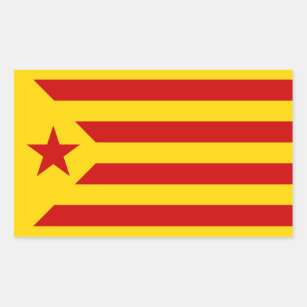 Etiqueta socialista catalão da bandeira de