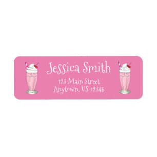 Etiqueta Soda Shoppe Strawberry Sorvete Milkshake Shake