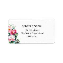 Etiqueta Soft Pink Peony & Eucalyptus Floral Return Address