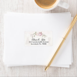 Etiqueta Soft Pink Roses & Bride and Groom Collection