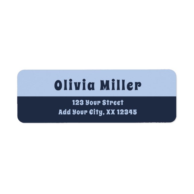 Etiqueta Soft Sky Blue - Bold Retro Address Label (Frente)