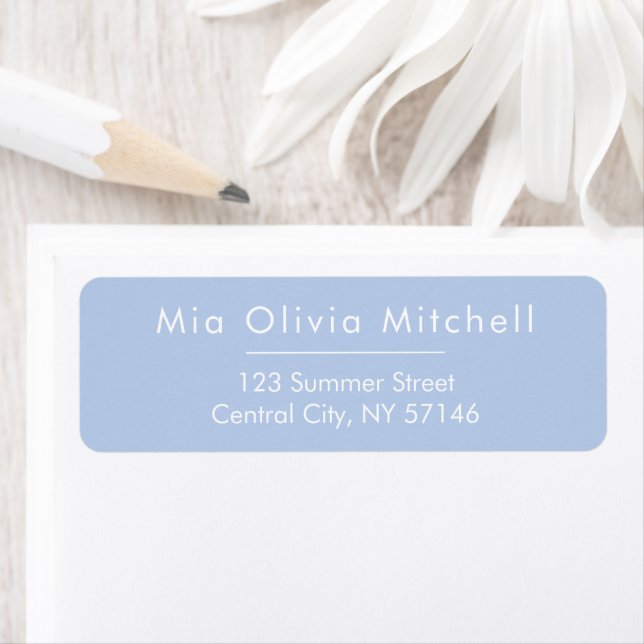 Etiqueta Soft Sky Blue Minimal Address Labels (Insitu)