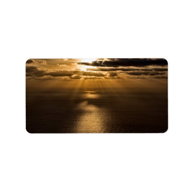 Etiqueta Sol acima do oceano Atlântico (Frente)