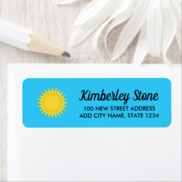 Etiqueta Sol no céu azul claro