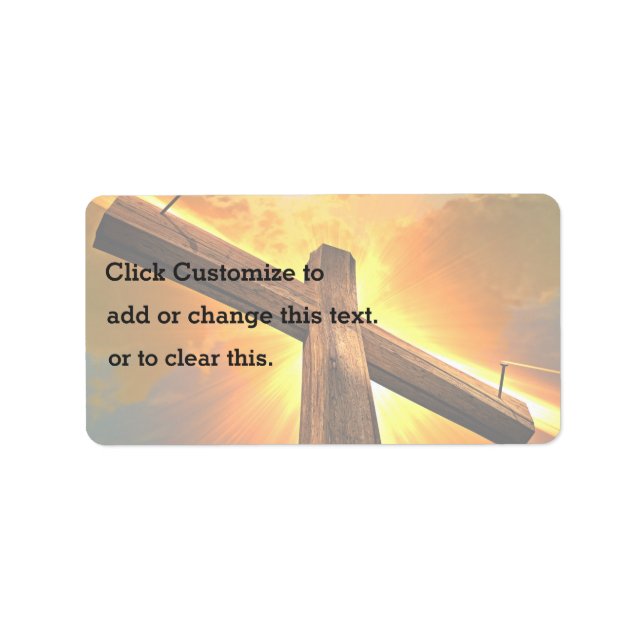 Etiqueta Sol Numa Cruz De Madeira (Frente)