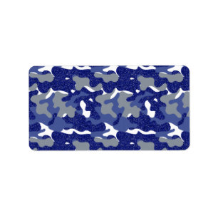 Etiqueta Soldado do Exército Camuflagem Azul Brilhante