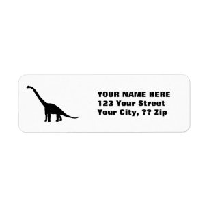 Etiqueta Sombra preta Dino do dinossauro do Brontosaurus  