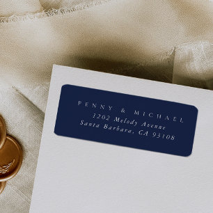 Etiqueta Sophisticated Modern Navy Blue Return Address
