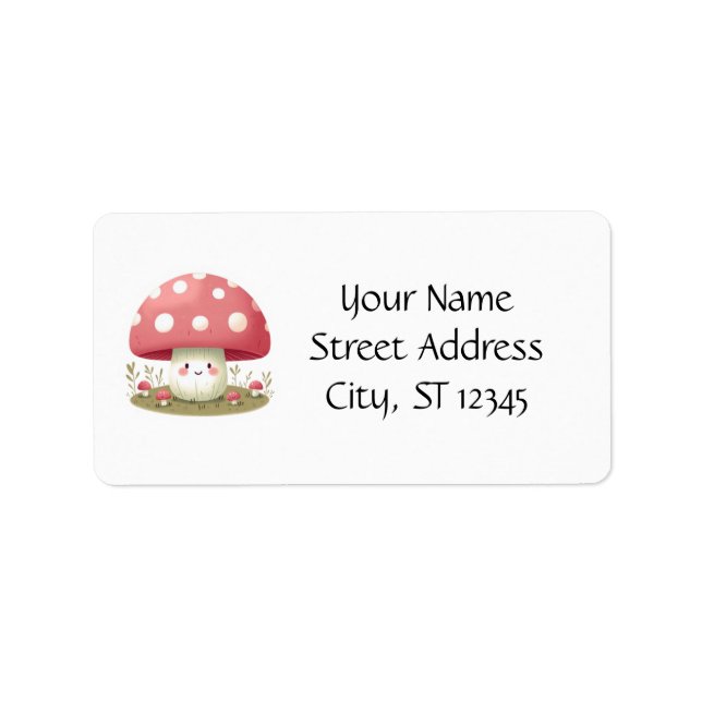 Etiqueta Sorrindo Cogumelo (Frente)