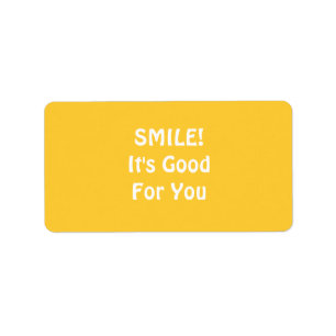 Etiqueta SORRISO! É bom para você. Amarelo