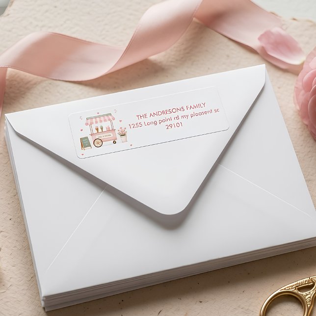 Etiqueta Sorvete Rosa Personalizado (Criador carregado)