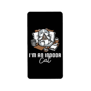 Etiqueta Sou um gato indoor - gato introvertido