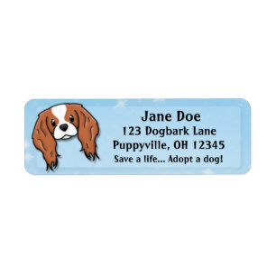Etiqueta Spaniel de rei descuidado Charles de Kawaii