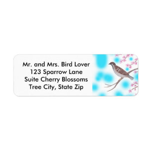 Etiqueta Sparrow em Cherry Blossom Tree Sky Labs