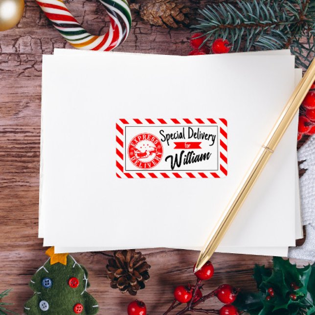 Etiqueta Special delivery from santa Christmas gift  (Criador carregado)