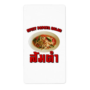 Etiqueta Spicy Papaya Salad [Som Tam] ... Comida tailandesa