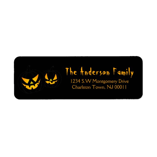 Etiqueta Spookeen Halloween Jack-O-Lanterna Pumpkin (Frente)