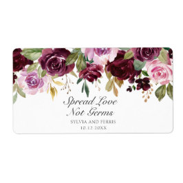 Etiqueta Spread Love Not Germs Plum Floral Wedch Favor