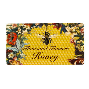 ETIQUETA SPRING FLOWERS HONEY BEE ,BEEKEEPER