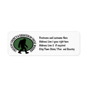 Etiqueta Squatch oval legal nestas madeiras