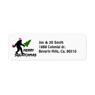 Etiqueta Squatchmas alegre