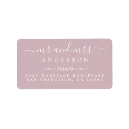 Etiqueta Sr. Script Pastel Purple Wedding Endereço de Regre