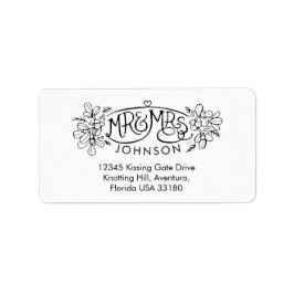 Etiqueta Sr. & Sra. erro de desenho resposta de endereço et