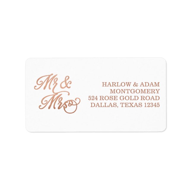 Etiqueta Sr. & Sra. Faux Copper (Frente)
