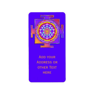 Etiqueta Sri Yantra - Símbolo hinduísmo Design 1