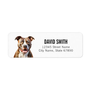 Etiqueta Staffordshire Bull Terrier Return Address Labs