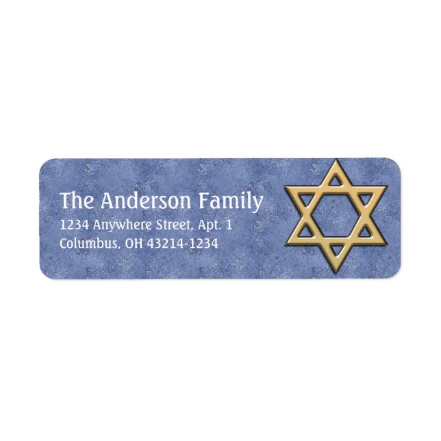 Etiqueta Star of David Chanukah Address Labels d15 (Frente)