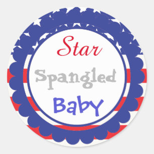 Etiqueta star spangled do chá de fraldas