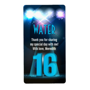 Etiqueta Star Spotlight Blue Sweet 16 Favor
