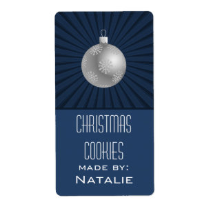 Etiqueta Starburst Stripes Ornament Labs, Azul